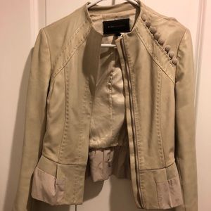 BCBG Tan Leather Jacket